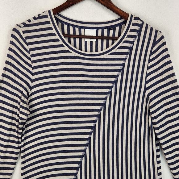 CAbi Style 3228 Ernest Striped Tee Size Small. Navy & Oatmeal - Picture 4 of 14